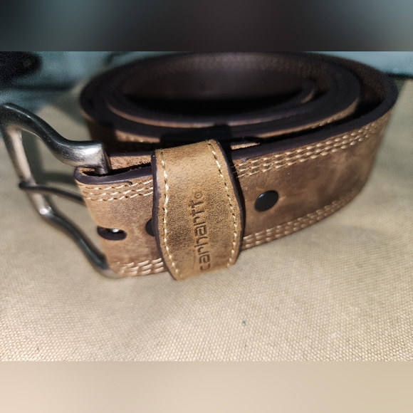 Carhartt Other - Carhartt Leather Brown Suede Men Mens Silver Buckle Belt Sz 50